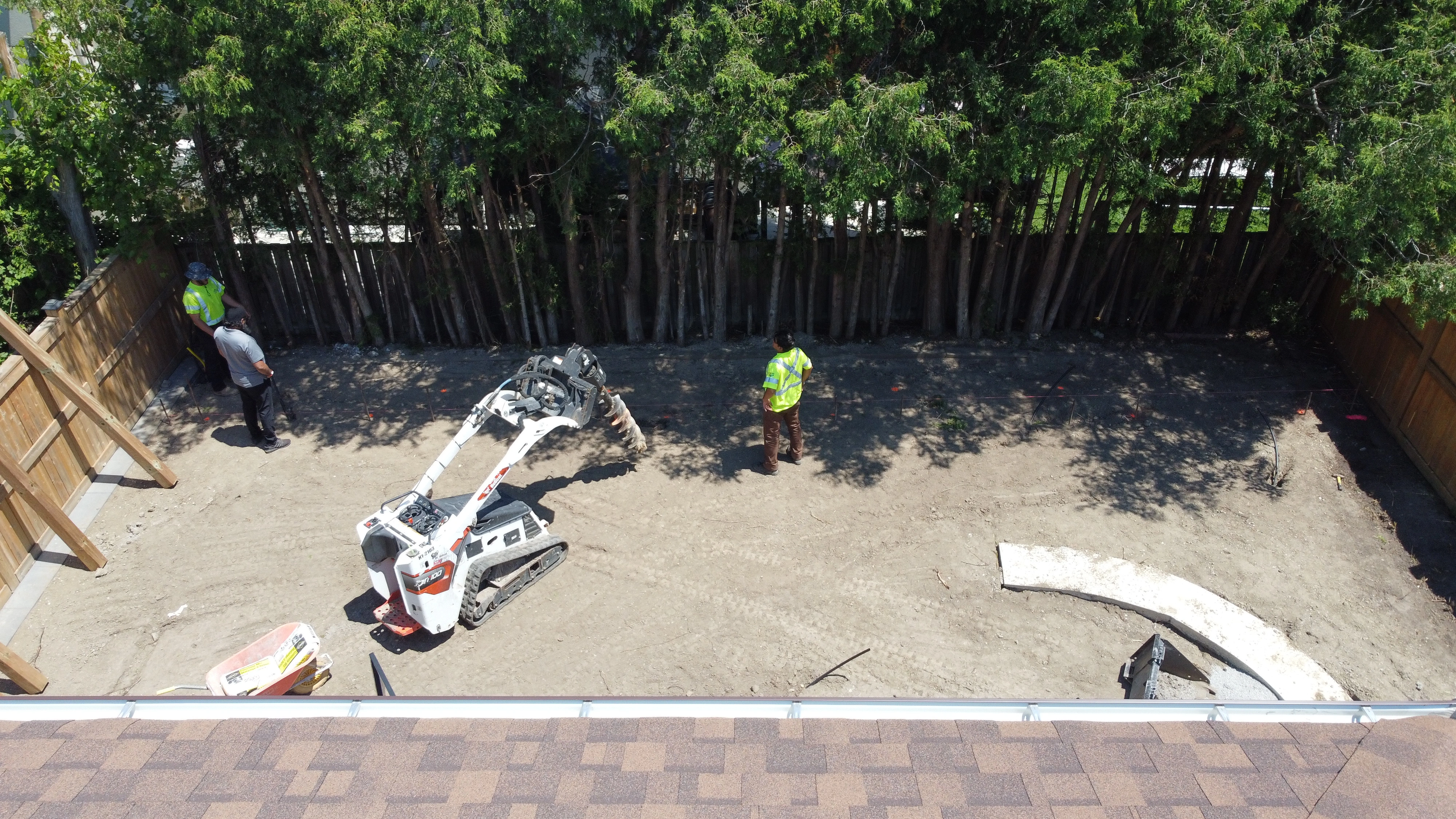 Mr. Lawnmower executing their custom Design for a Residential Property during the building phase
